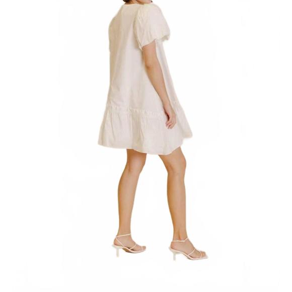 NEW AUREUM asymmetrical poplin mini dress in white - Picture 2 of 2